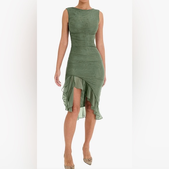 Midi Ruffle Cocktail Dress - Picture 2 of 6